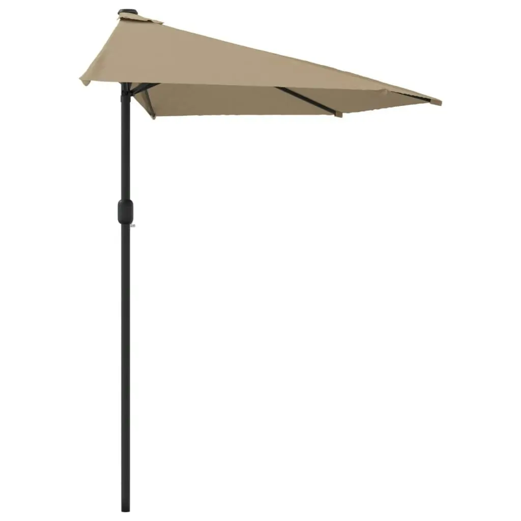 Balcony Parasol with Aluminium Pole Taupe 270x144 cm Half 44590