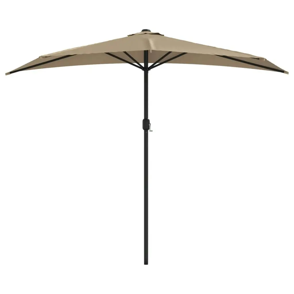 Balcony Parasol with Aluminium Pole Taupe 270x144 cm Half 44590