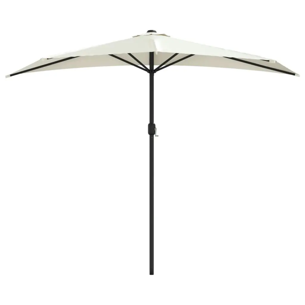 Balcony Parasol with Aluminium Pole Sand 270x144 cm Half 44587