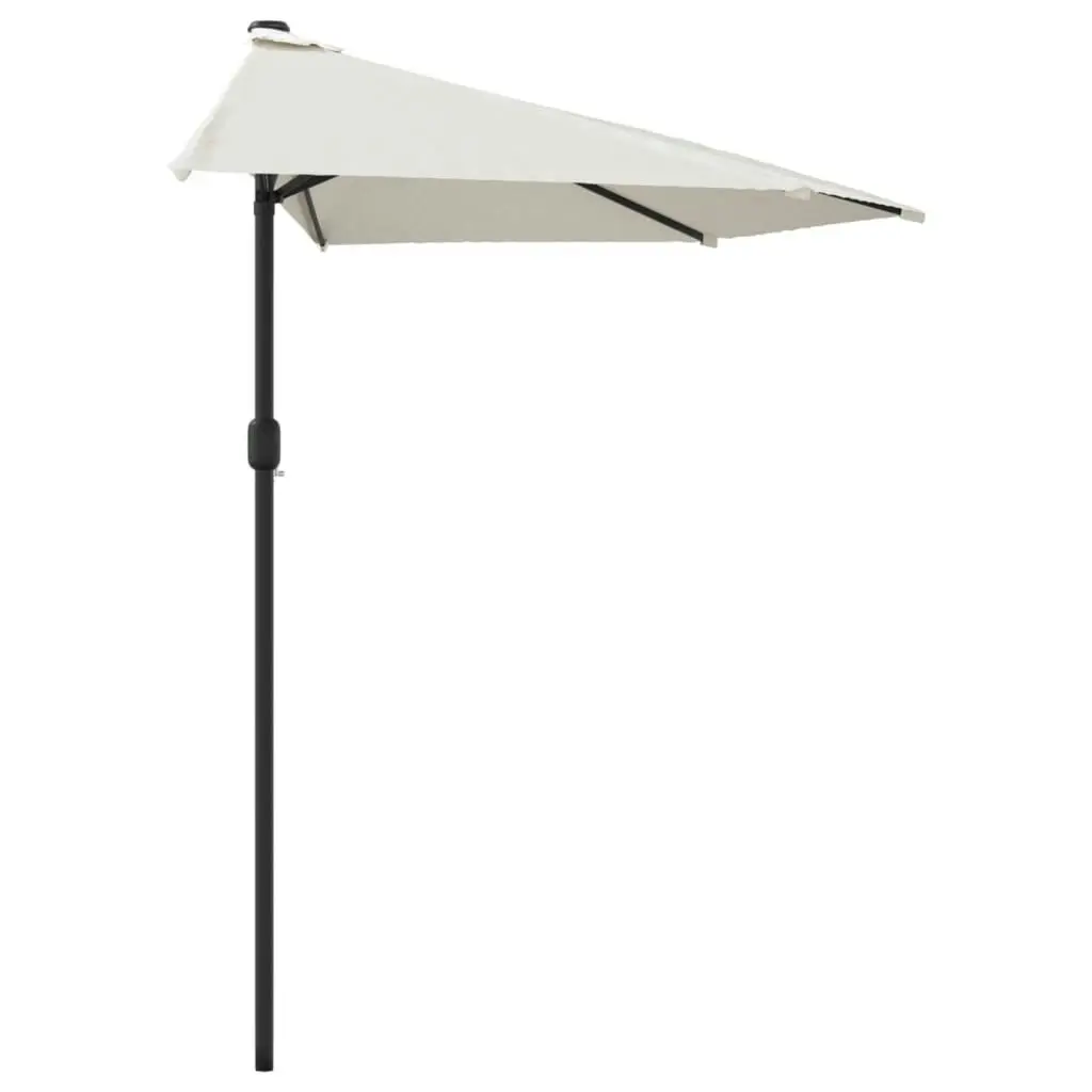 Balcony Parasol with Aluminium Pole Sand 270x144 cm Half 44587