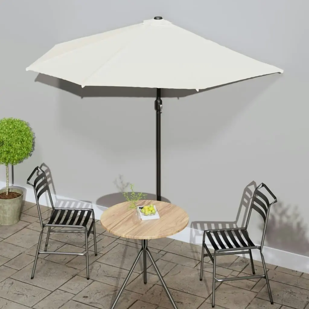 Balcony Parasol with Aluminium Pole Sand 270x144 cm Half 44587