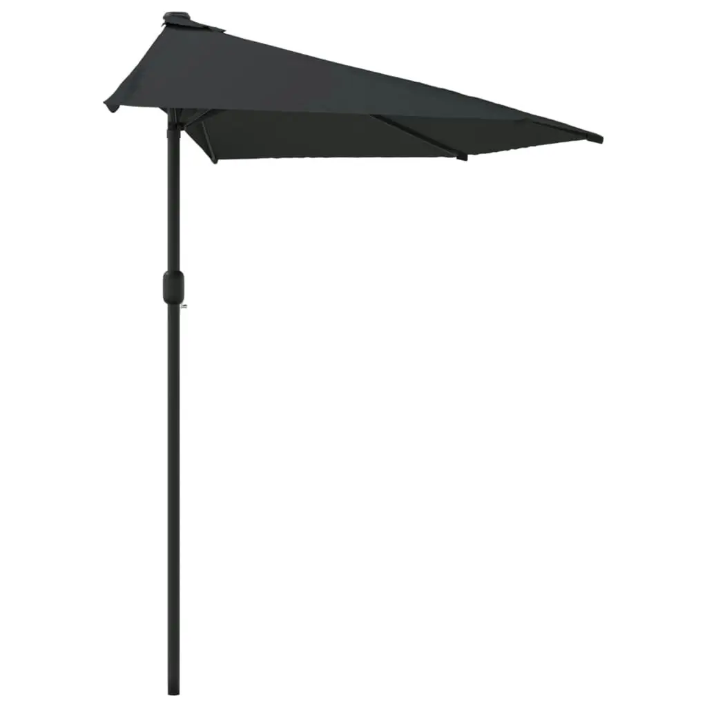 Balcony Parasol with Aluminium Pole Black 300x155x223 cm Half 312504