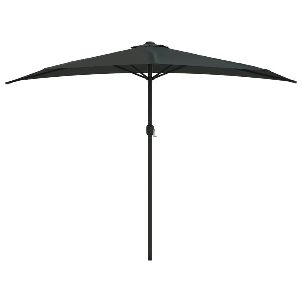 Balcony Parasol with Aluminium Pole Black 300x155x223 cm Half 312504