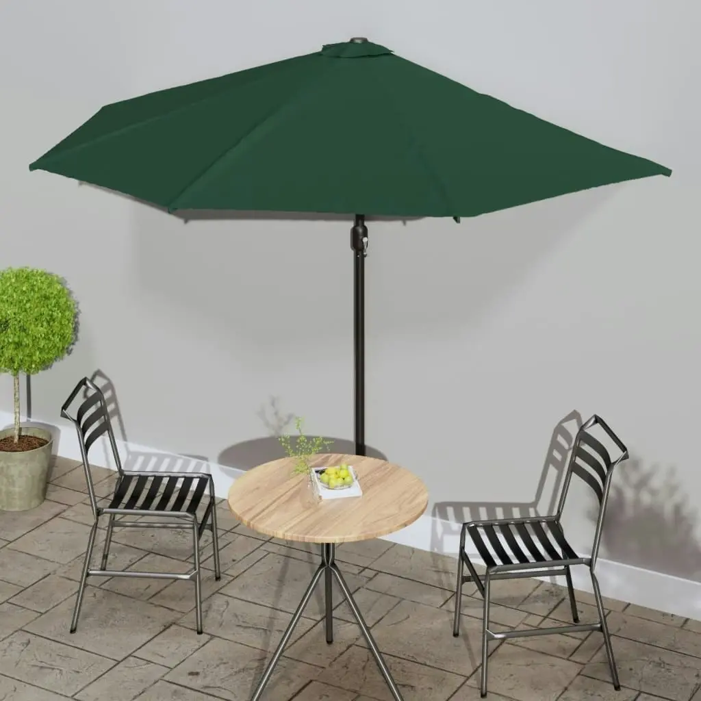 Balcony Parasol with Aluminium Pole Green 300x155 cm Half 44592