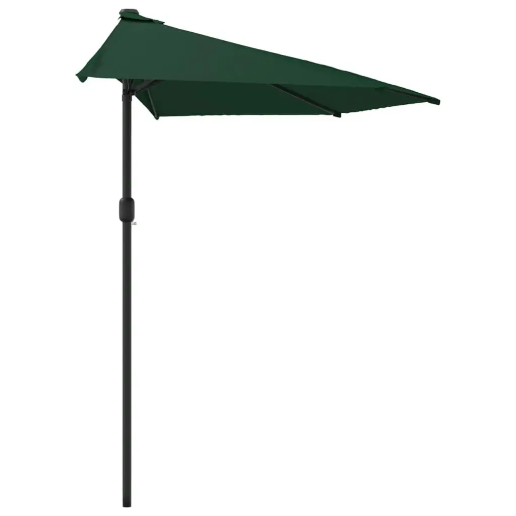 Balcony Parasol with Aluminium Pole Green 300x155 cm Half 44592