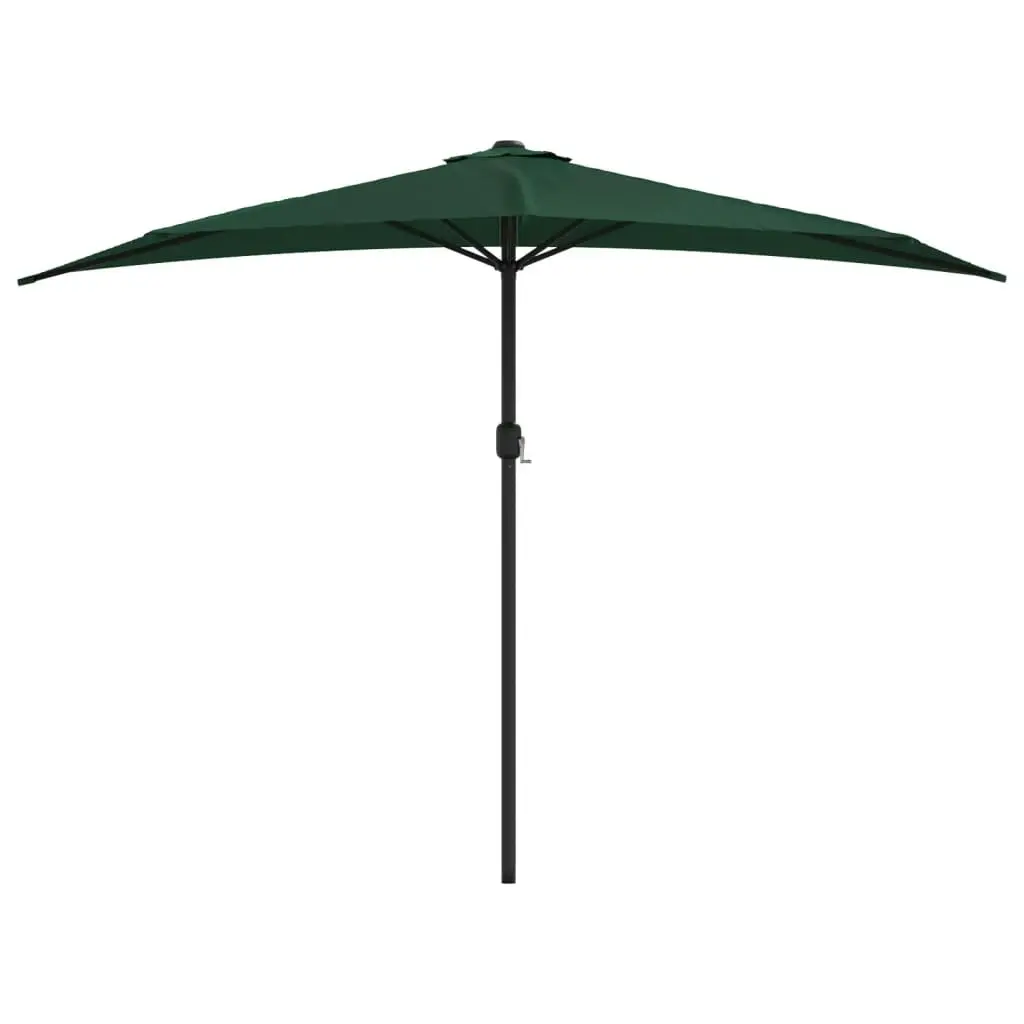 Balcony Parasol with Aluminium Pole Green 300x155 cm Half 44592