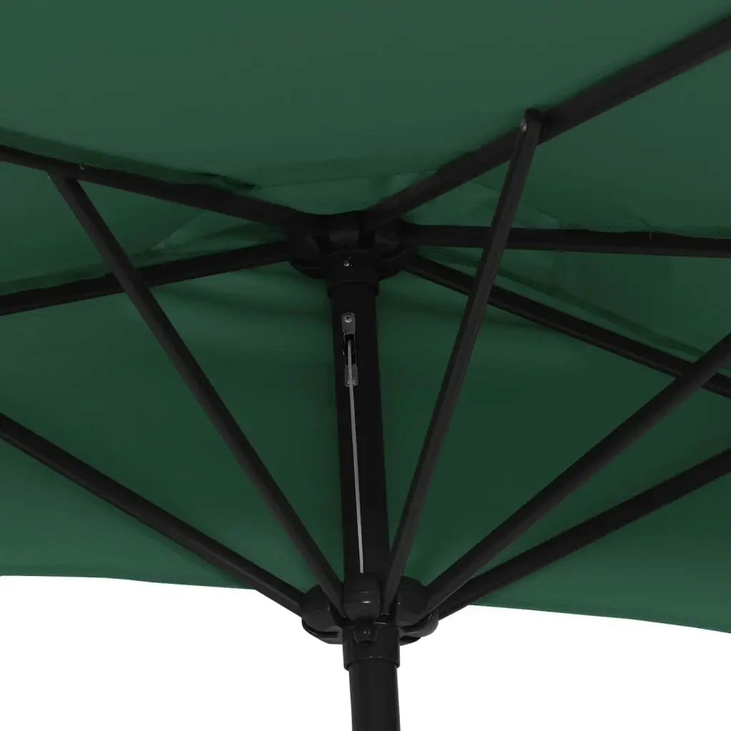 Balcony Parasol with Aluminium Pole Green 300x155 cm Half 44592