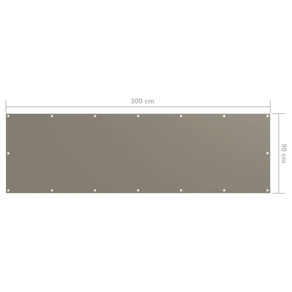 Balcony Screen Taupe 90x300 cm Oxford Fabric 134988