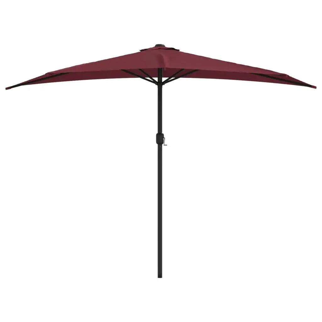 Balcony Parasol with Aluminium Pole Bordeaux Red 300x155x223 cm Half 312502