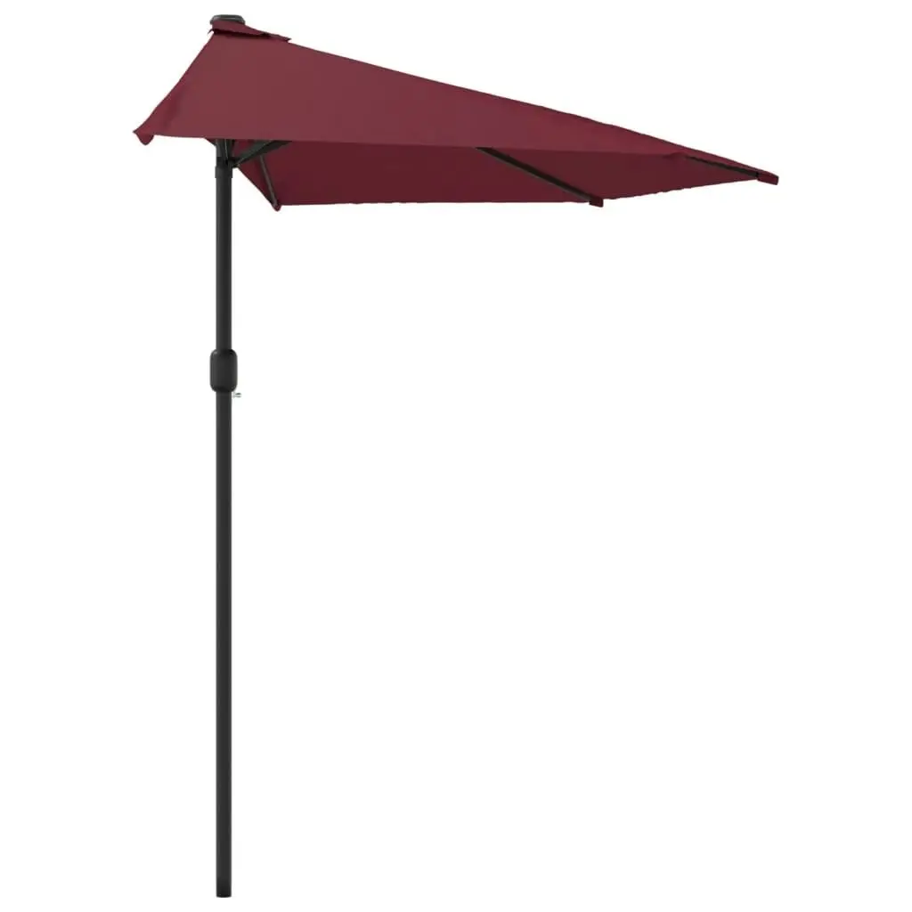 Balcony Parasol with Aluminium Pole Bordeaux Red 300x155x223 cm Half 312502