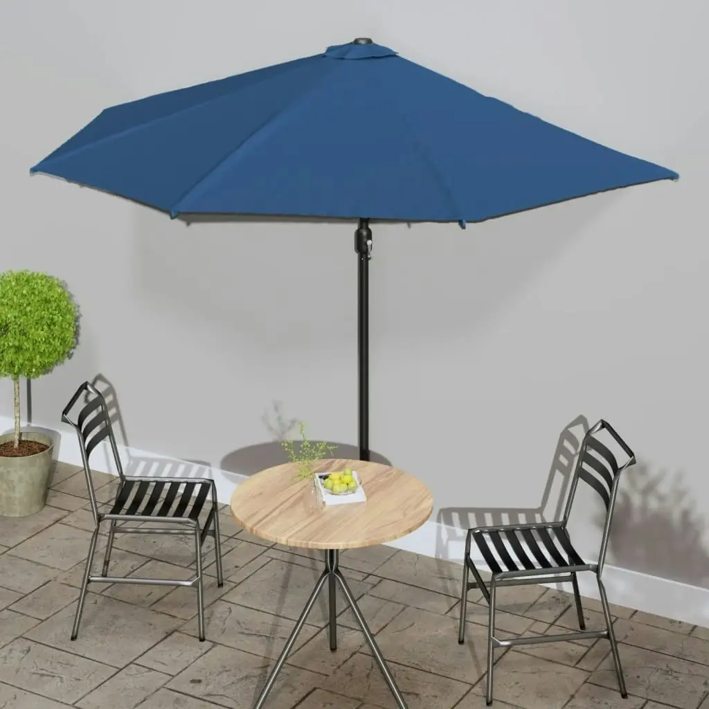 Balcony Parasol with Aluminium Pole Blue 300x155x223 cm Half 312505