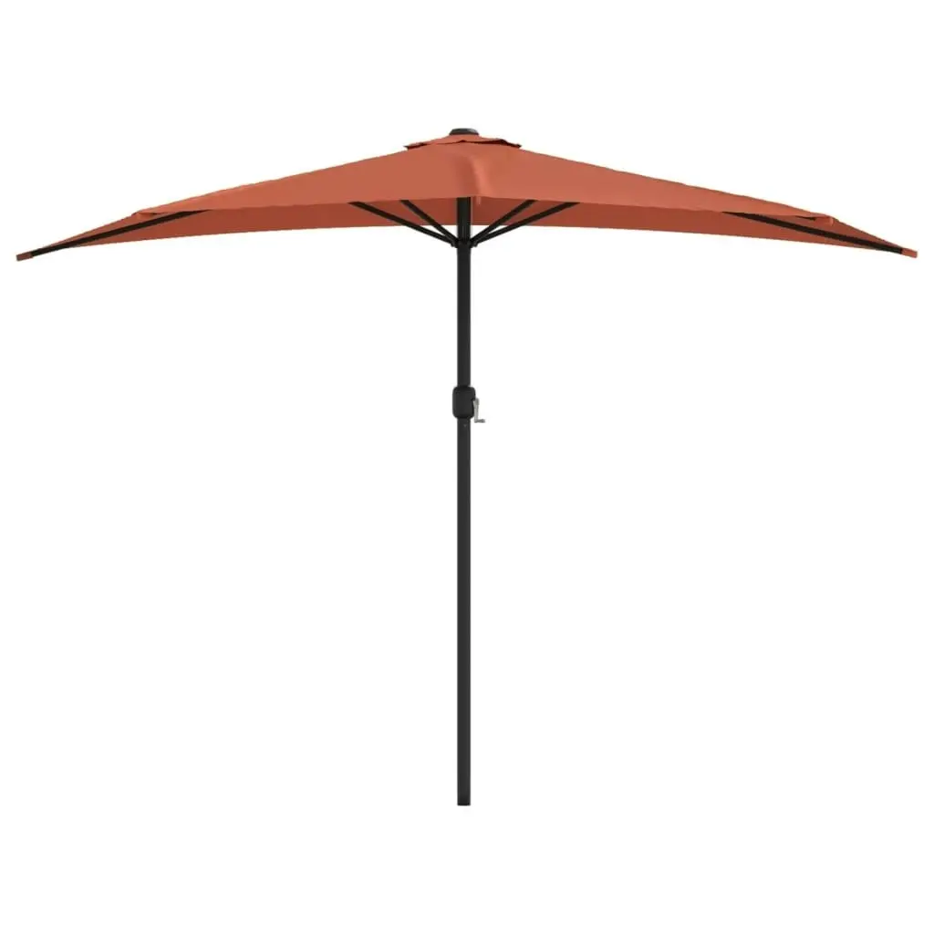 Balcony Parasol with Aluminium Pole Terracotta 300x155x223 cm Half 312503