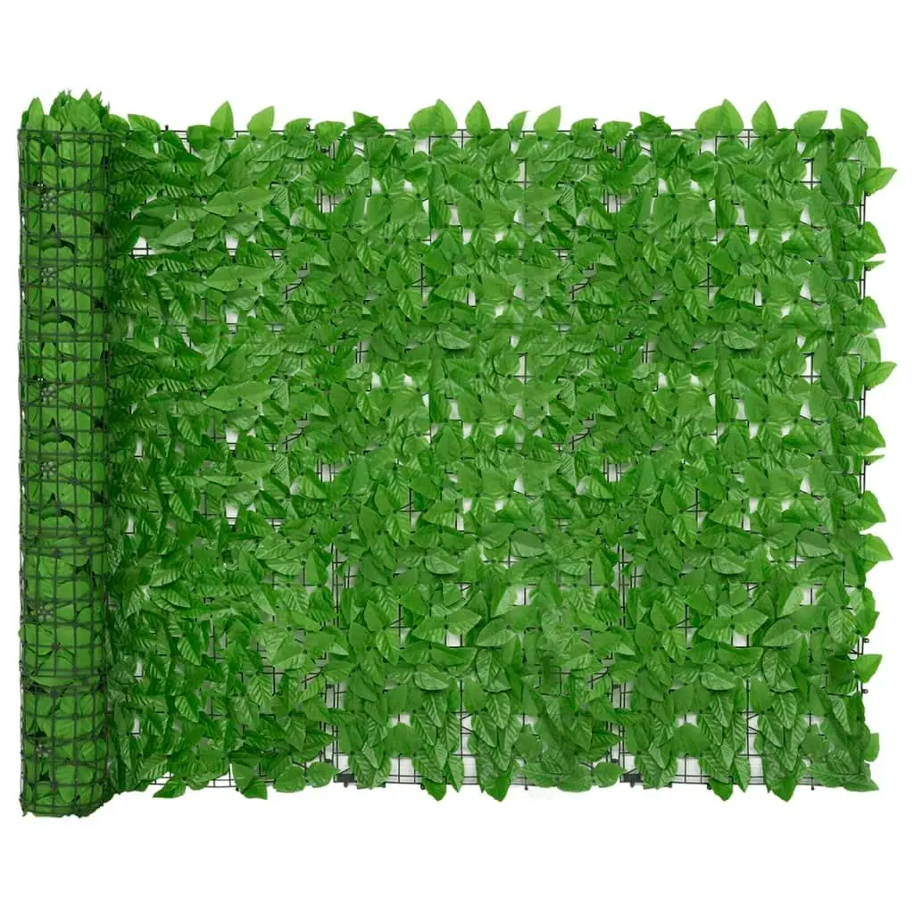 Balcony Privacy Screen with Green Leaves 300x150 cm 3216425