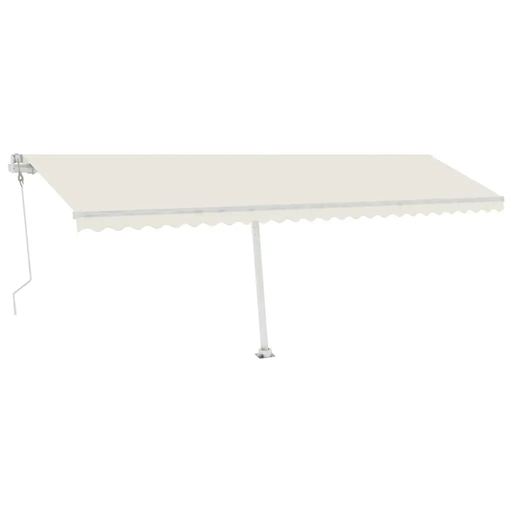 Awning Post Set White 600x245 cm Iron 315092