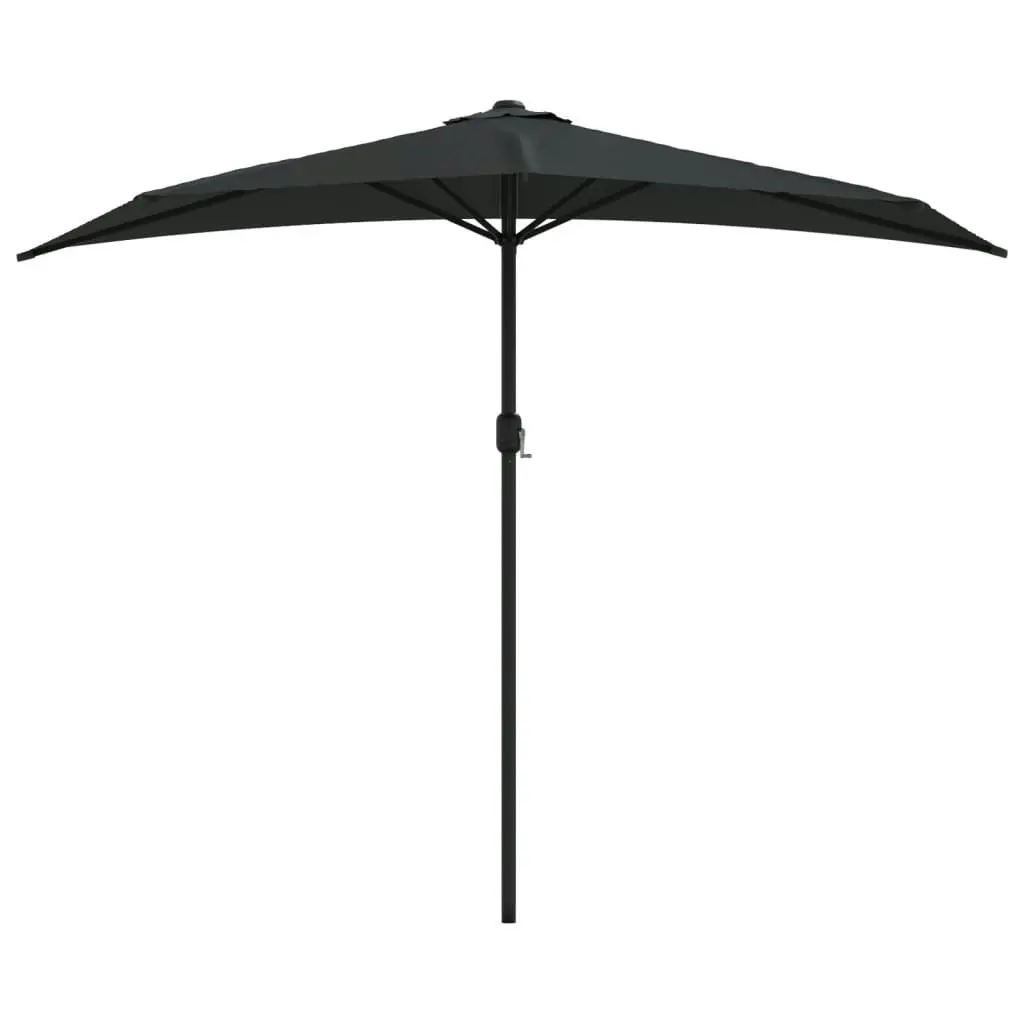 Balcony Parasol with Aluminium Pole Black 270x144x222 cm Half 312500