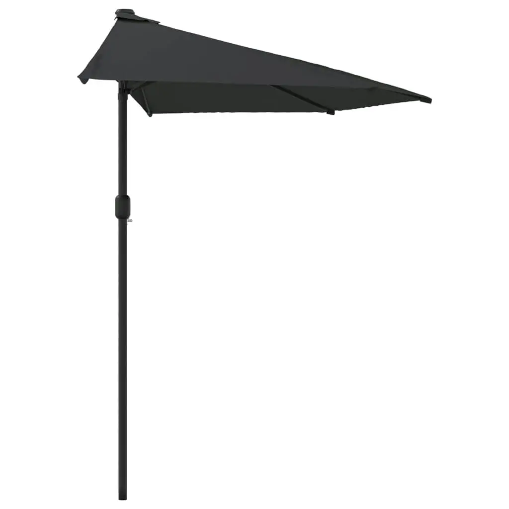 Balcony Parasol with Aluminium Pole Black 270x144x222 cm Half 312500