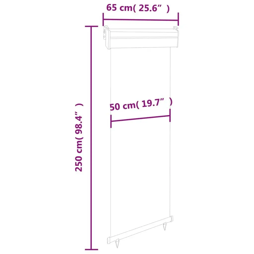 Balcony Side Awning 65x250 cm Grey 48404