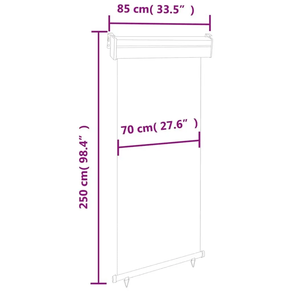 Balcony Side Awning 85x250 cm Grey 48410