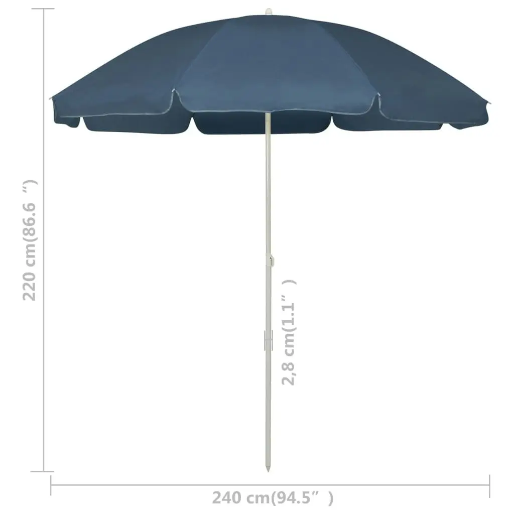 Beach Umbrella Blue 240 cm 314704