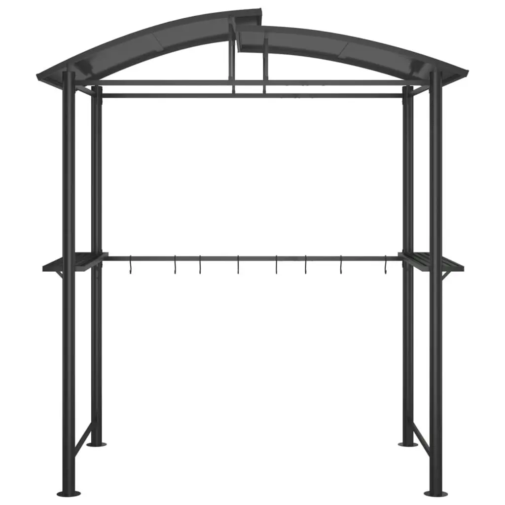 BBQ Gazebo with Side Shelves Anthracite 210x114x230 cm Steel 360139