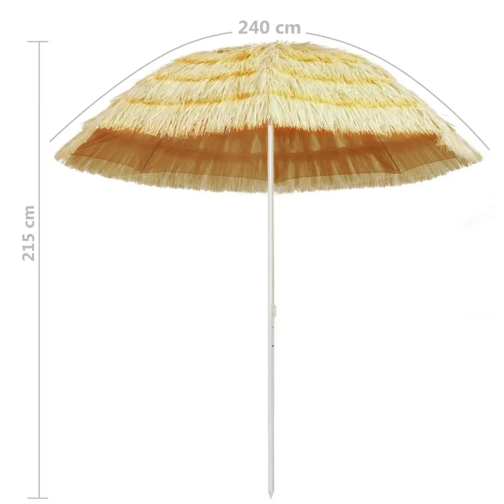 Beach Umbrella Natural 240 cm Hawaii Style 44548