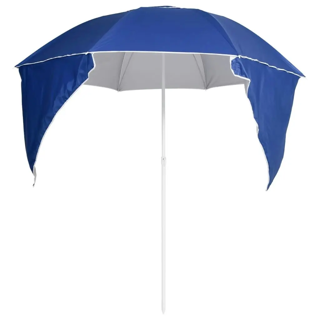 Beach Umbrella with Side Walls Blue 215 cm 318837