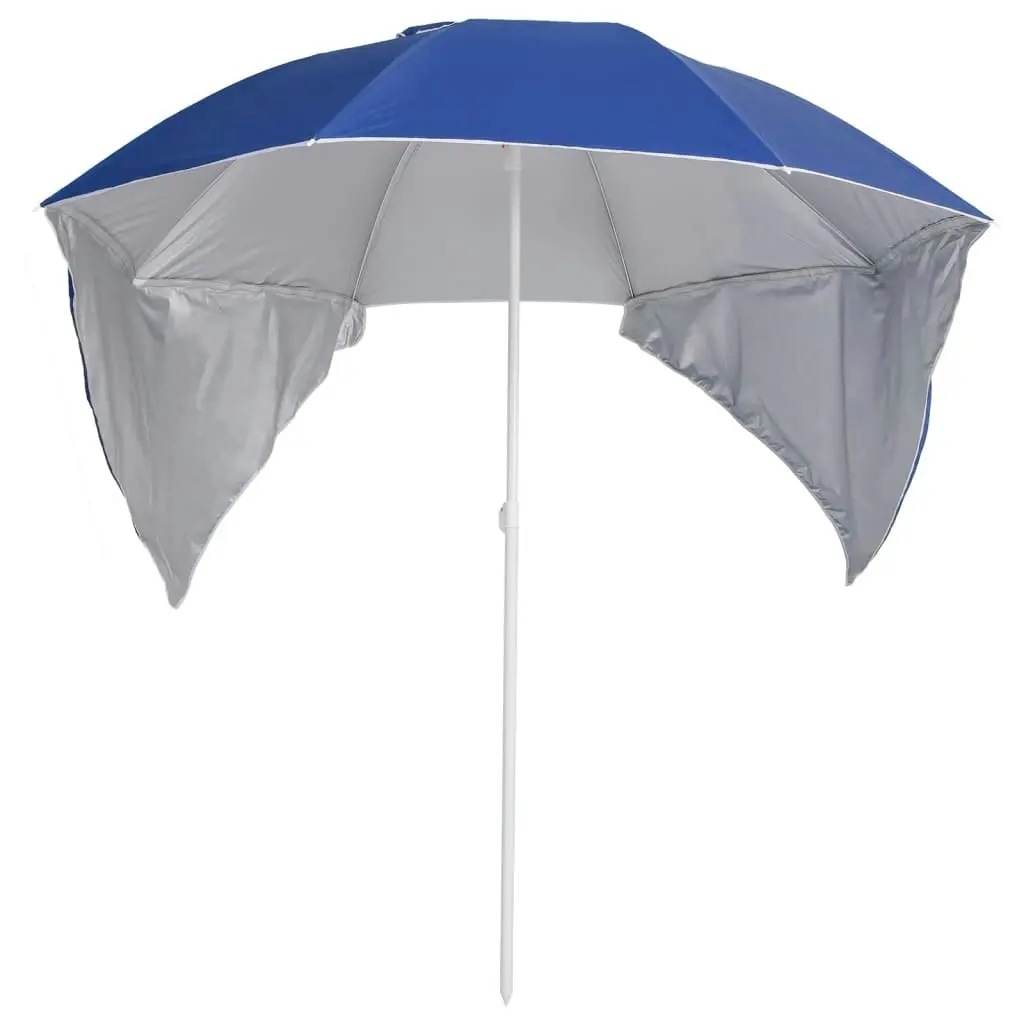 Beach Umbrella with Side Walls Blue 215 cm 318837