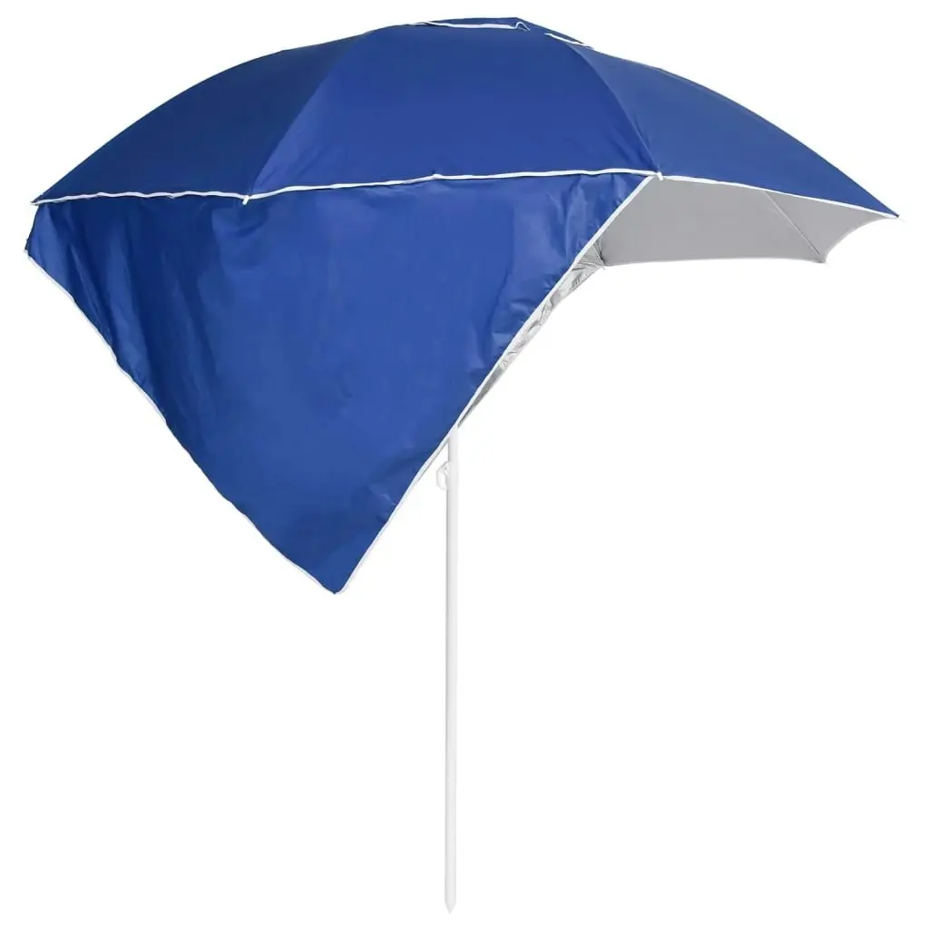 Beach Umbrella with Side Walls Blue 215 cm 318837