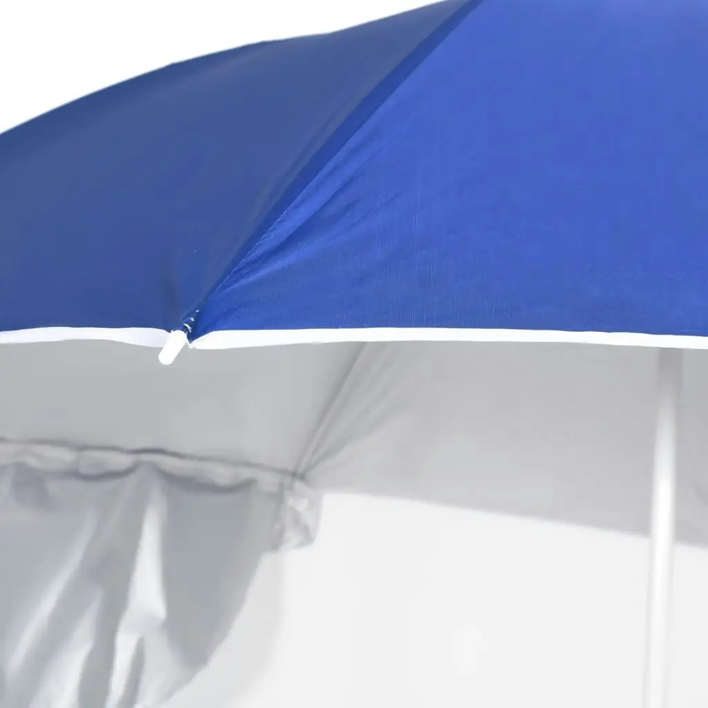 Beach Umbrella with Side Walls Blue 215 cm 318837