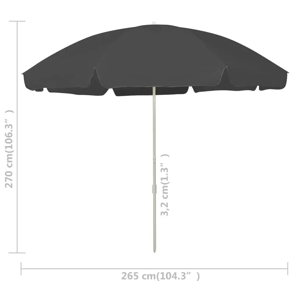 Beach Umbrella Anthracite 300 cm 314710