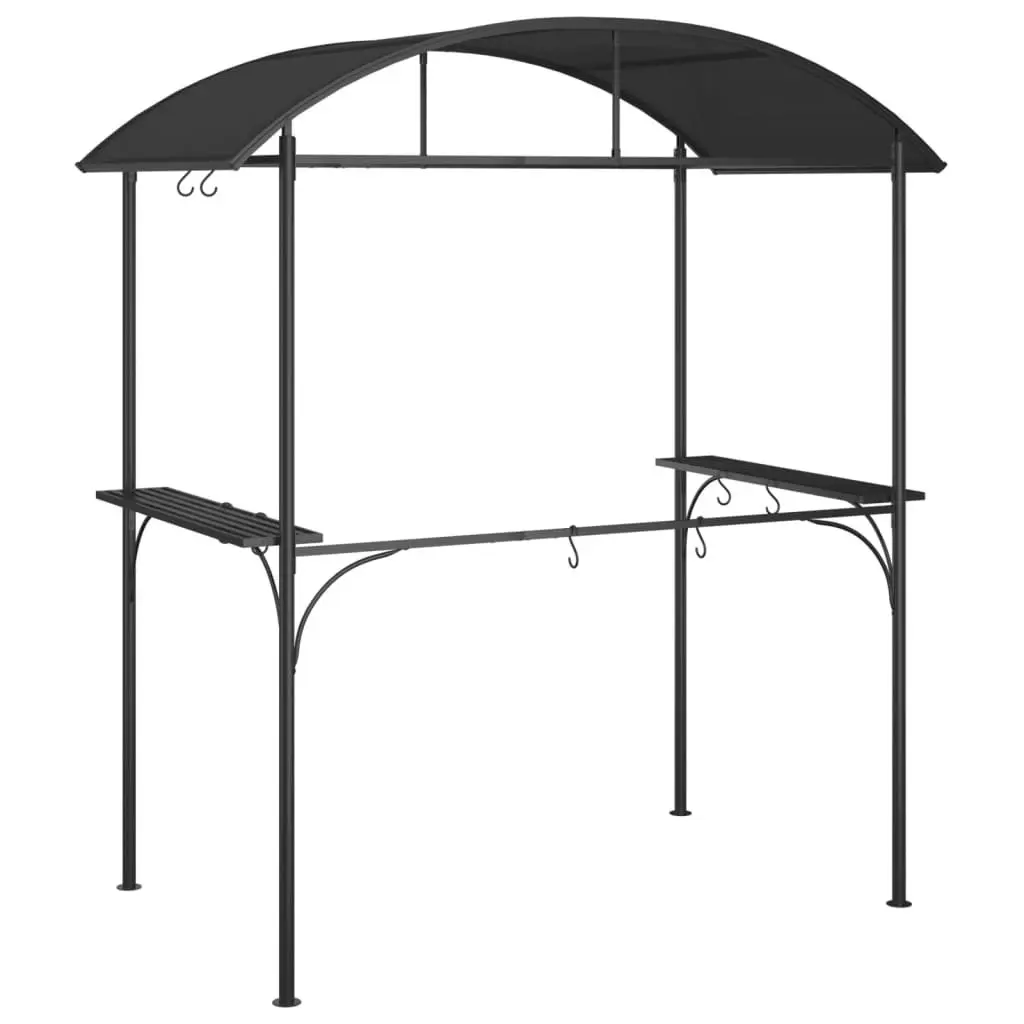 BBQ Gazebo with Side Shelves Anthracite 220x115x230 cm Steel 360138