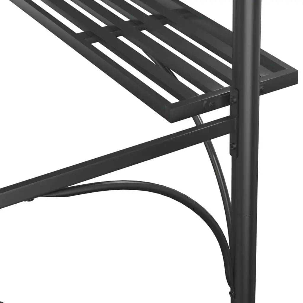 BBQ Gazebo with Side Shelves Anthracite 220x115x230 cm Steel 360138