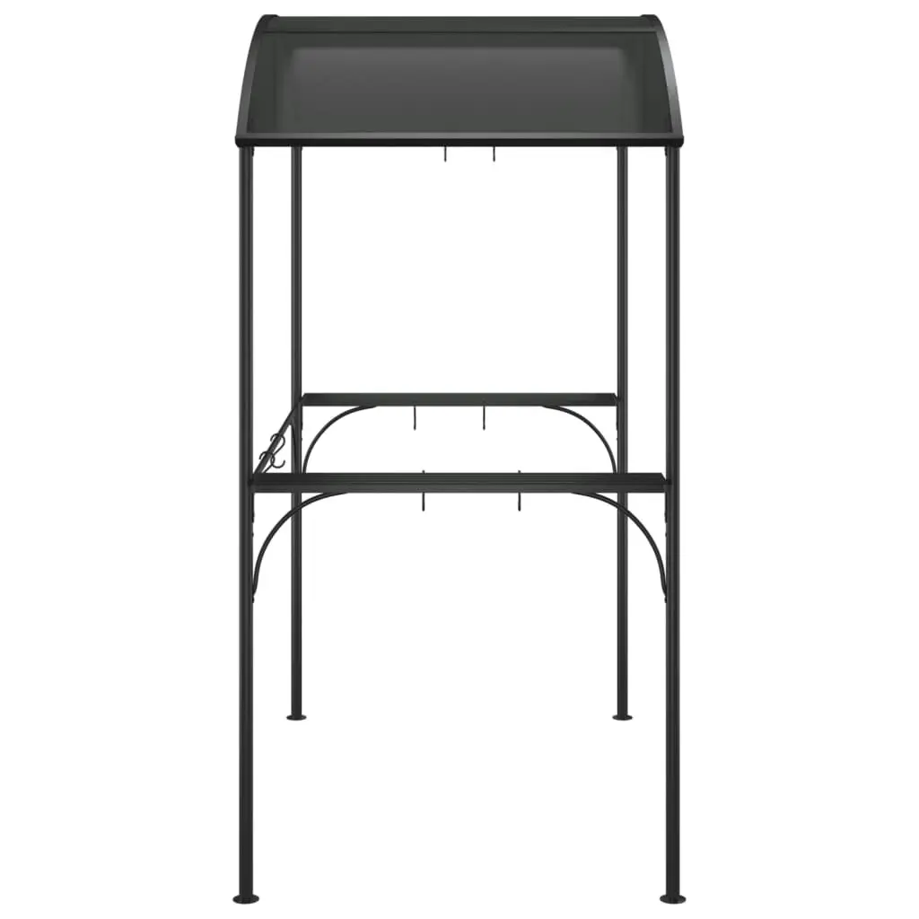 BBQ Gazebo with Side Shelves Anthracite 220x115x230 cm Steel 360138