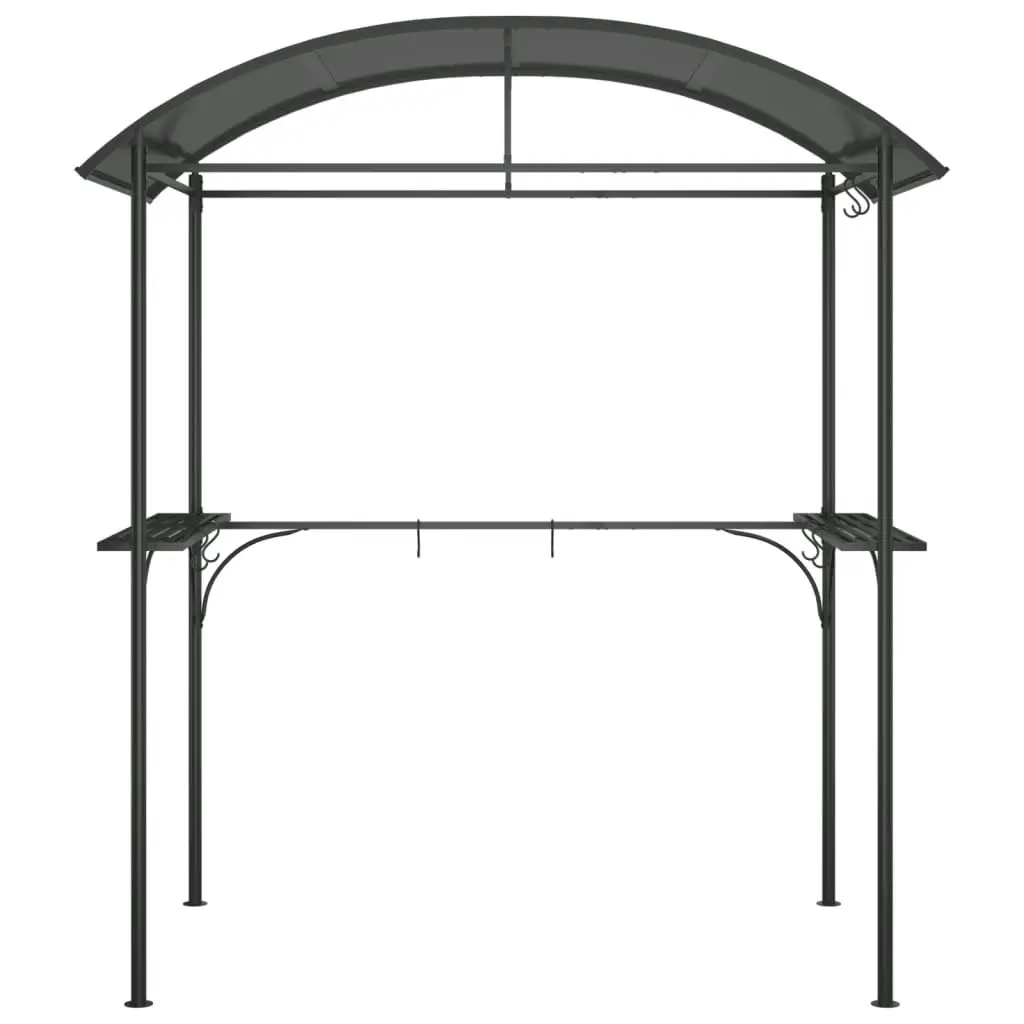 BBQ Gazebo with Side Shelves Anthracite 220x115x230 cm Steel 360138