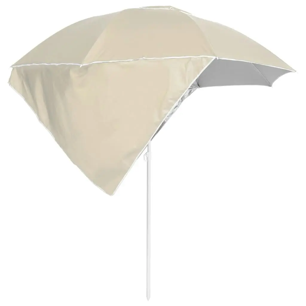 Beach Umbrella with Side Walls Sand 215 cm 318836