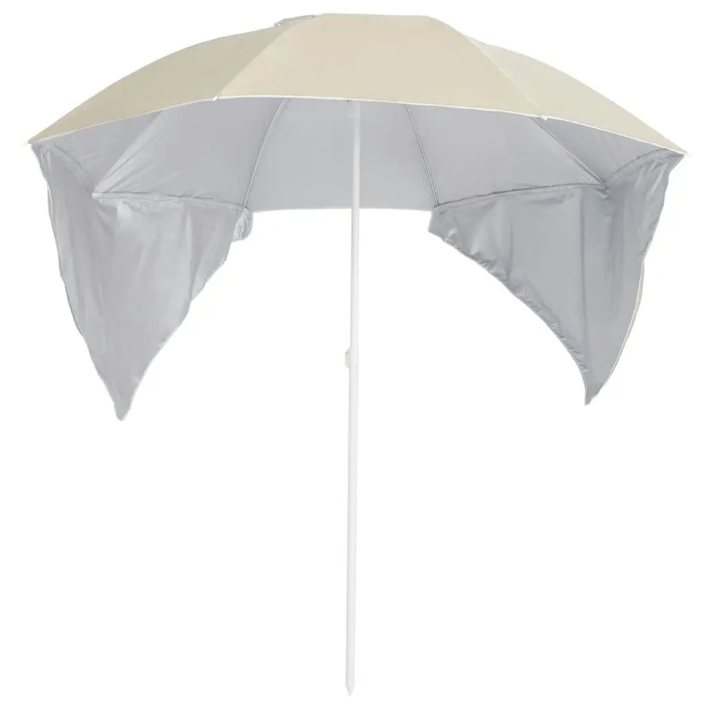 Beach Umbrella with Side Walls Sand 215 cm 318836