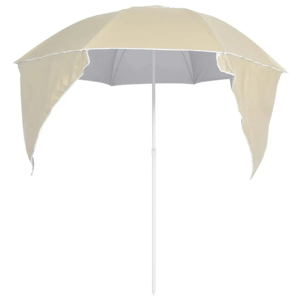 Beach Umbrella with Side Walls Sand 215 cm 318836