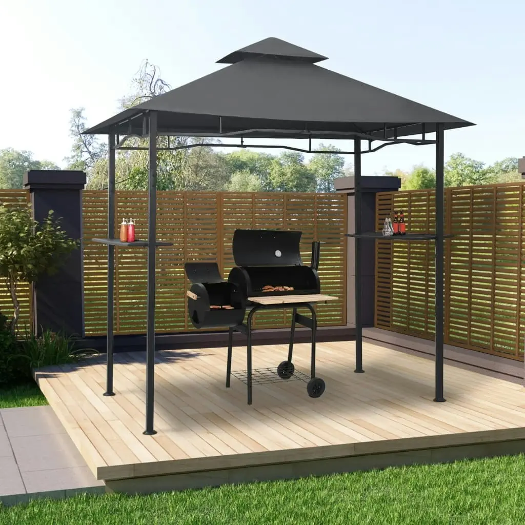 BBQ Gazebo 240x150x255 cm Anthracite Steel 48602