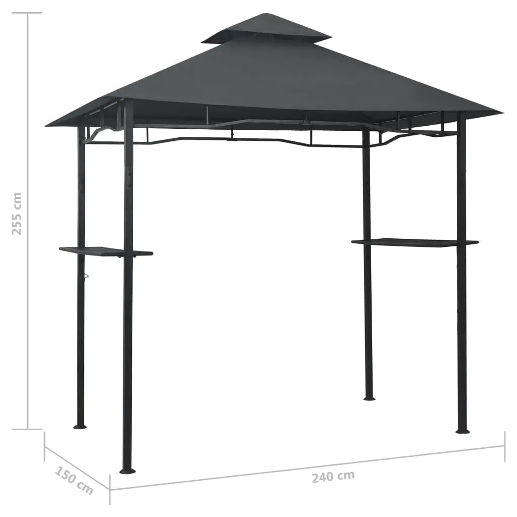 BBQ Gazebo 240x150x255 cm Anthracite Steel 48602