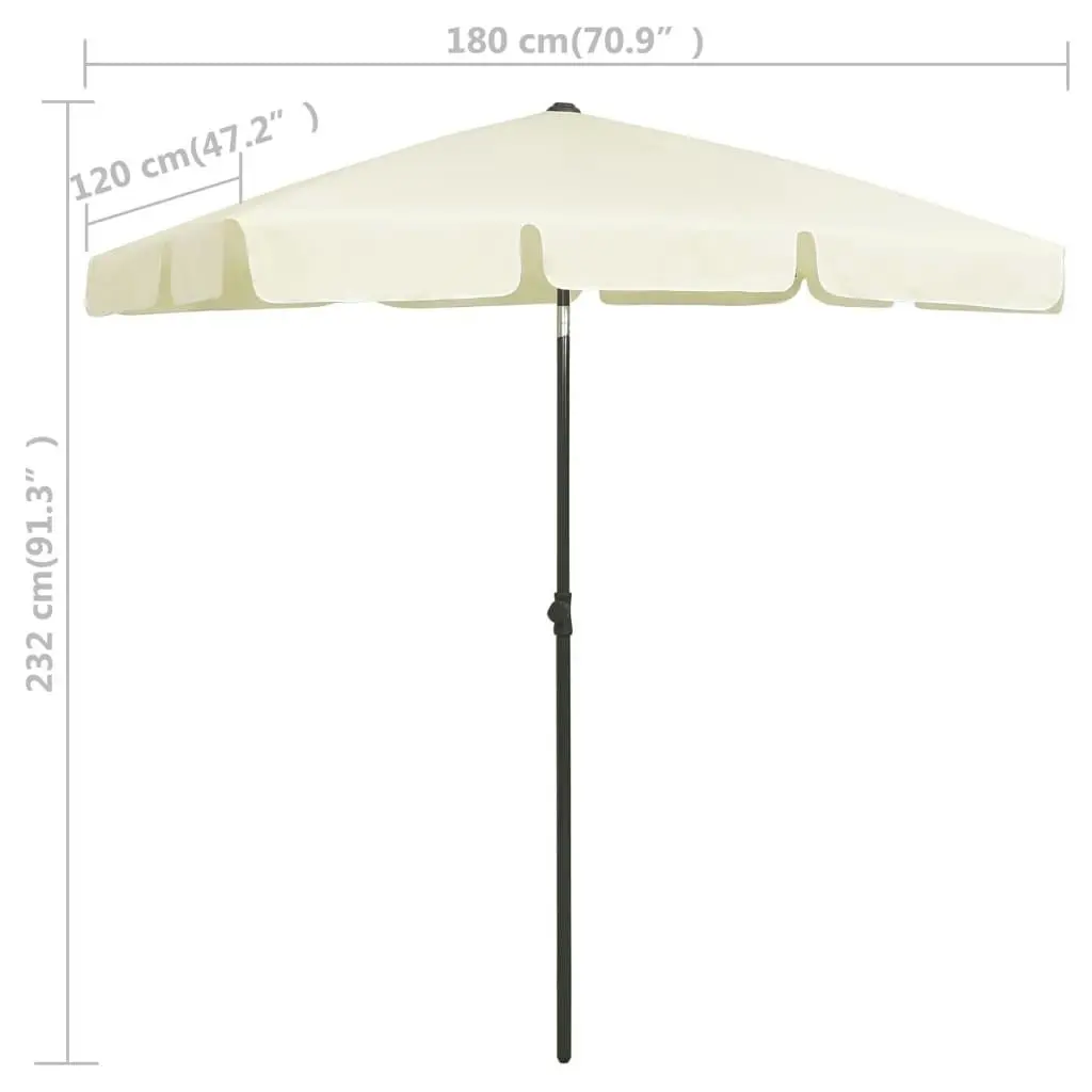 Beach Umbrella Sand Yellow 180x120 cm 314719