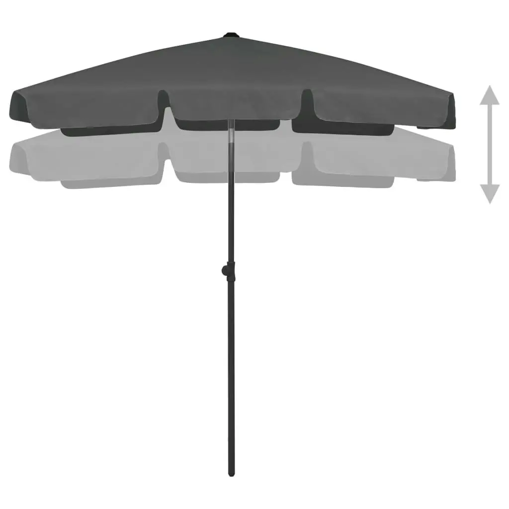 Beach Umbrella Anthracite 180x120 cm 314721