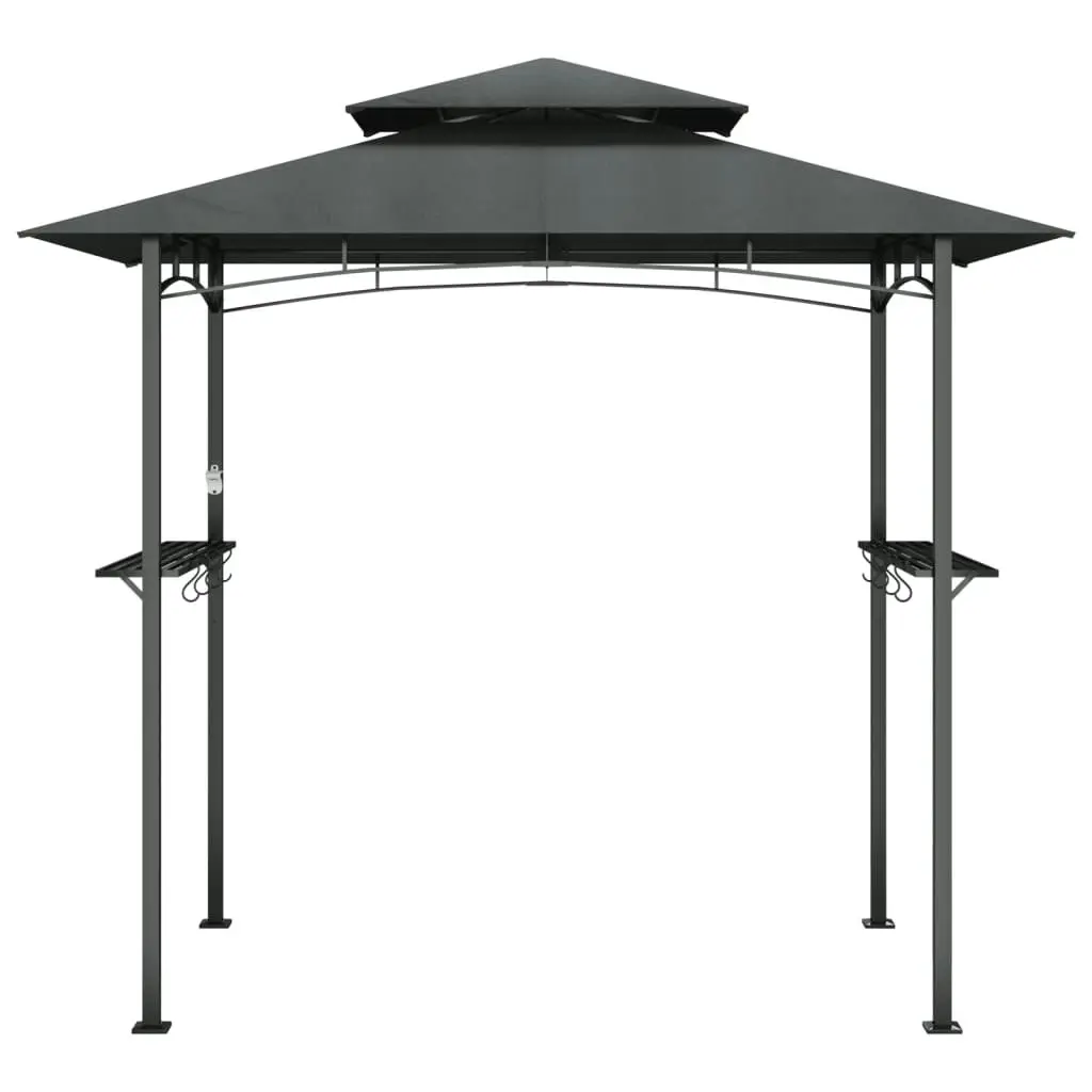 BBQ Gazebo with Side Shelves Anthracite 240x150x243 cm Steel 360140