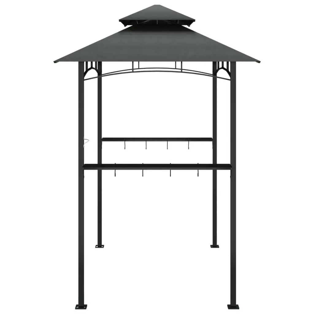 BBQ Gazebo with Side Shelves Anthracite 240x150x243 cm Steel 360140