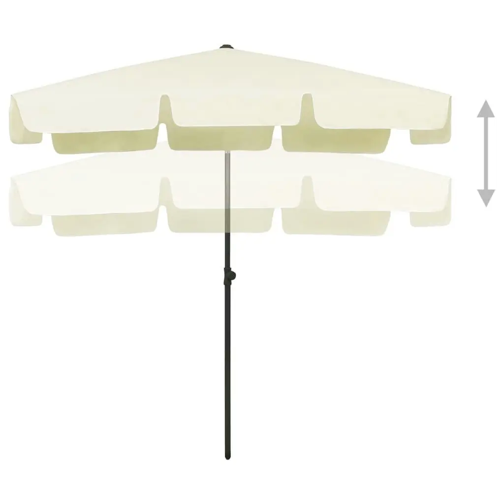 Beach Umbrella Sand Yellow 200x125 cm 314727