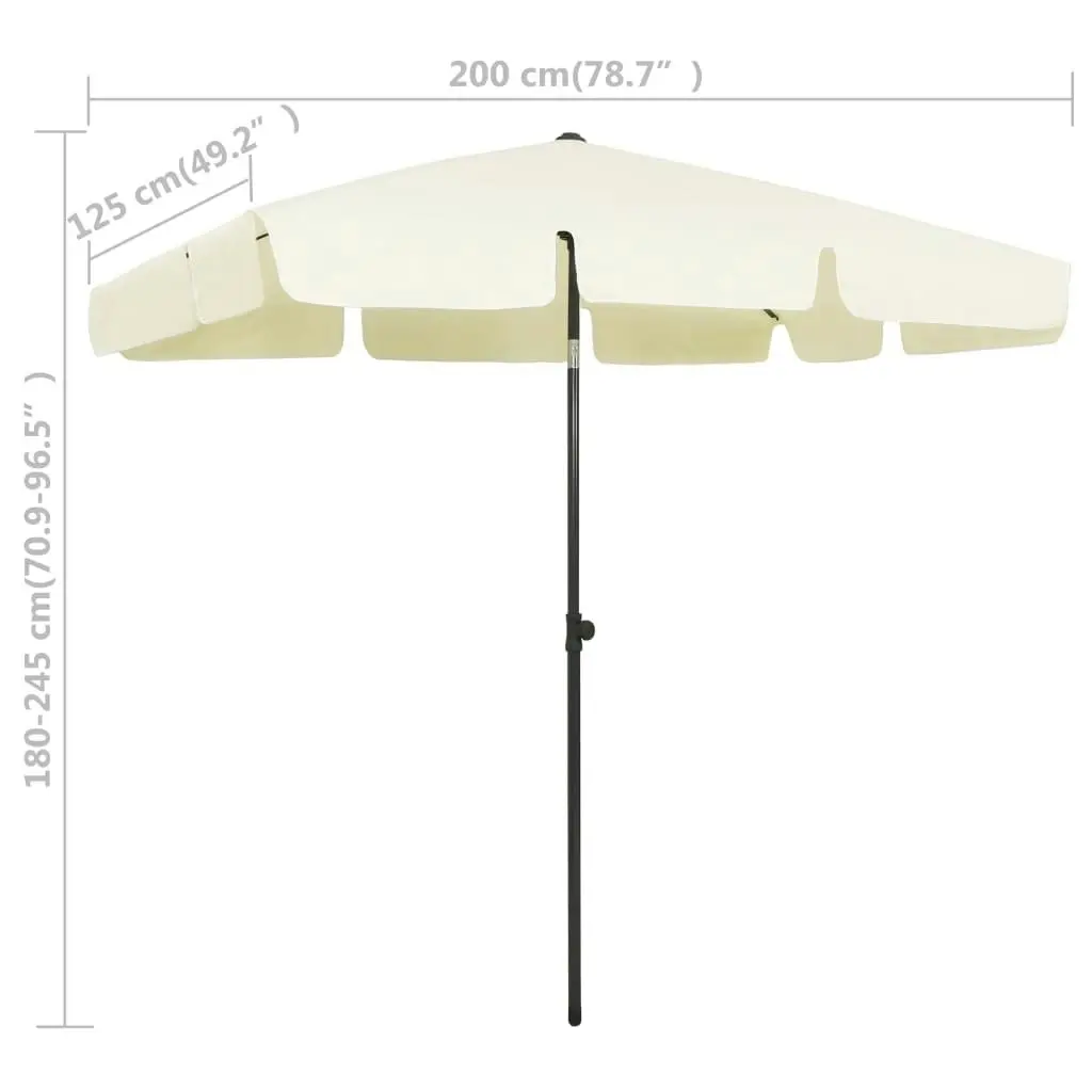 Beach Umbrella Sand Yellow 200x125 cm 314727