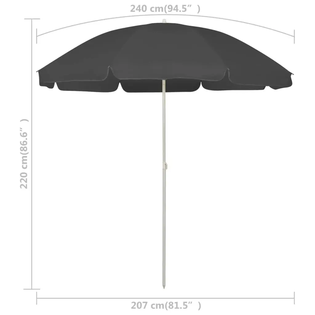 Beach Umbrella Anthracite 240 cm 314706