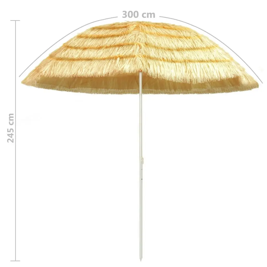 Beach Umbrella Natural 300 cm Hawaii Style 44549