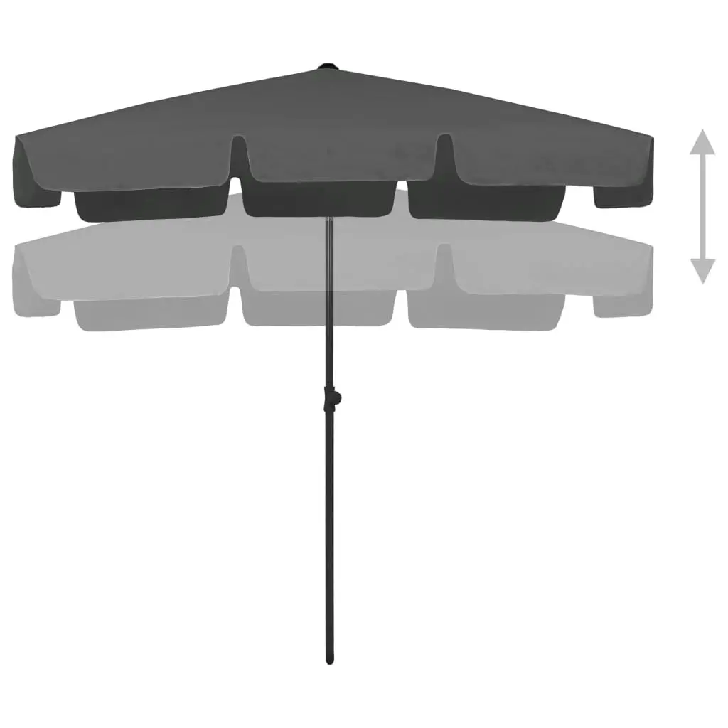 Beach Umbrella Anthracite 200x125 cm 314729