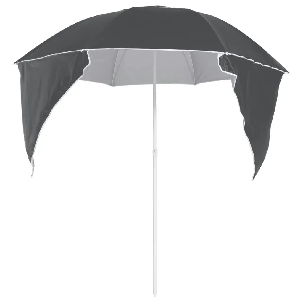 Beach Umbrella with Side Walls Anthracite 215 cm 318839