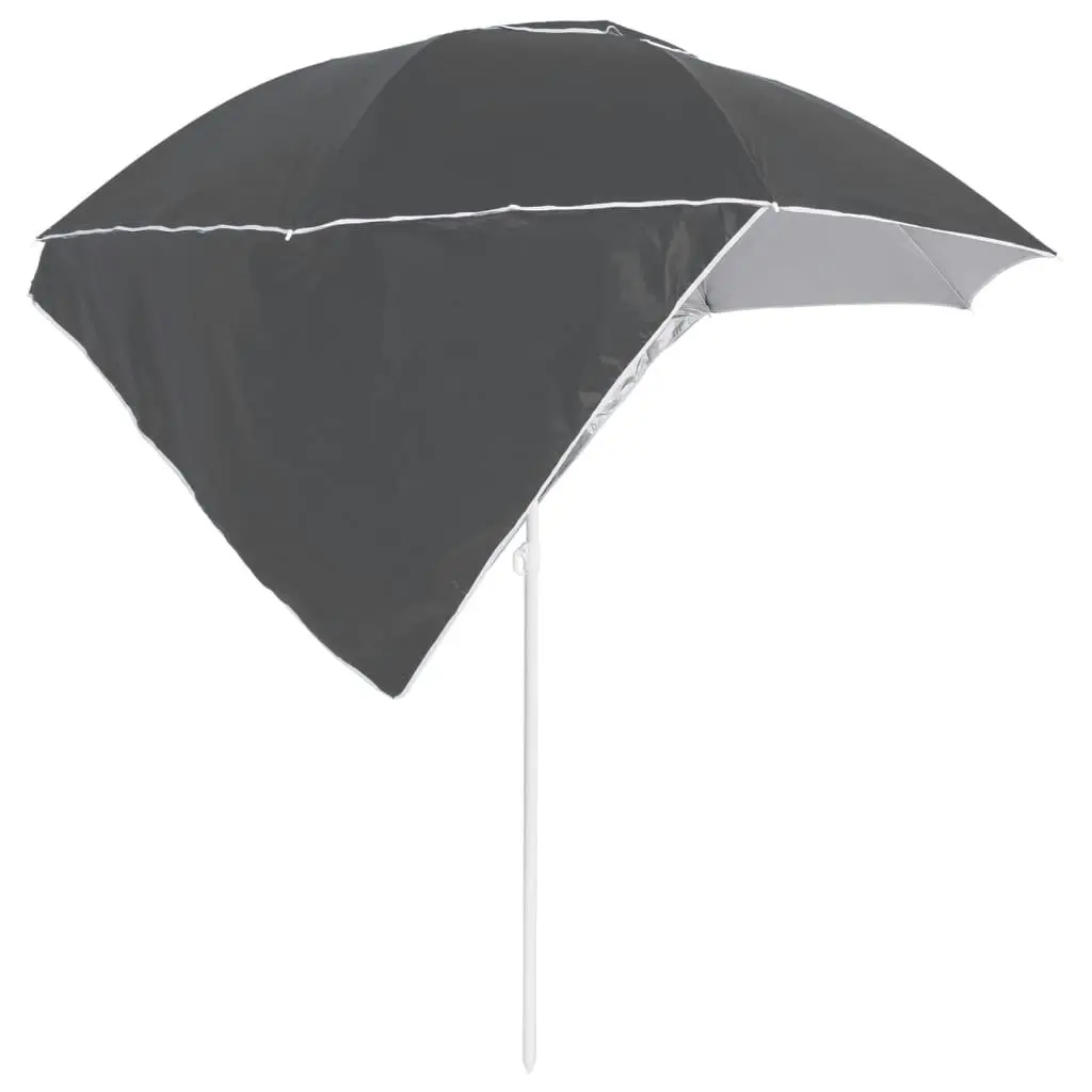 Beach Umbrella with Side Walls Anthracite 215 cm 318839